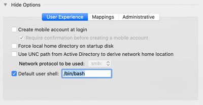 Directory Utility Options