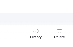 History & Delete buttons in device inventory footer